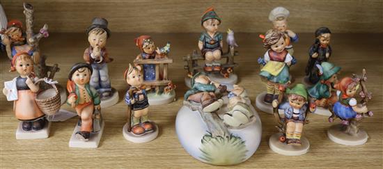 Fourteen Hummel figures